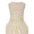 Little Girls Ivory Pearl Rhinestone Satin Tulle Illusion Flower Girl Dress 4-6 - SophiasStyle.com